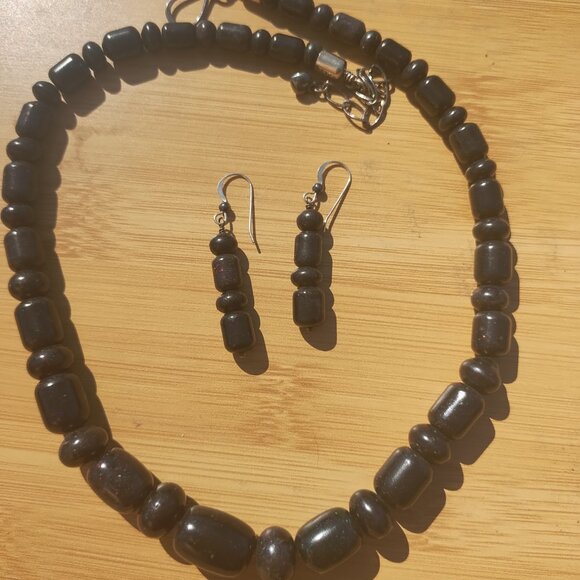 Jay King DTR mine finds Black Opal Necklace and earrings set 925 Sterling Silver - Picture 8 of 16